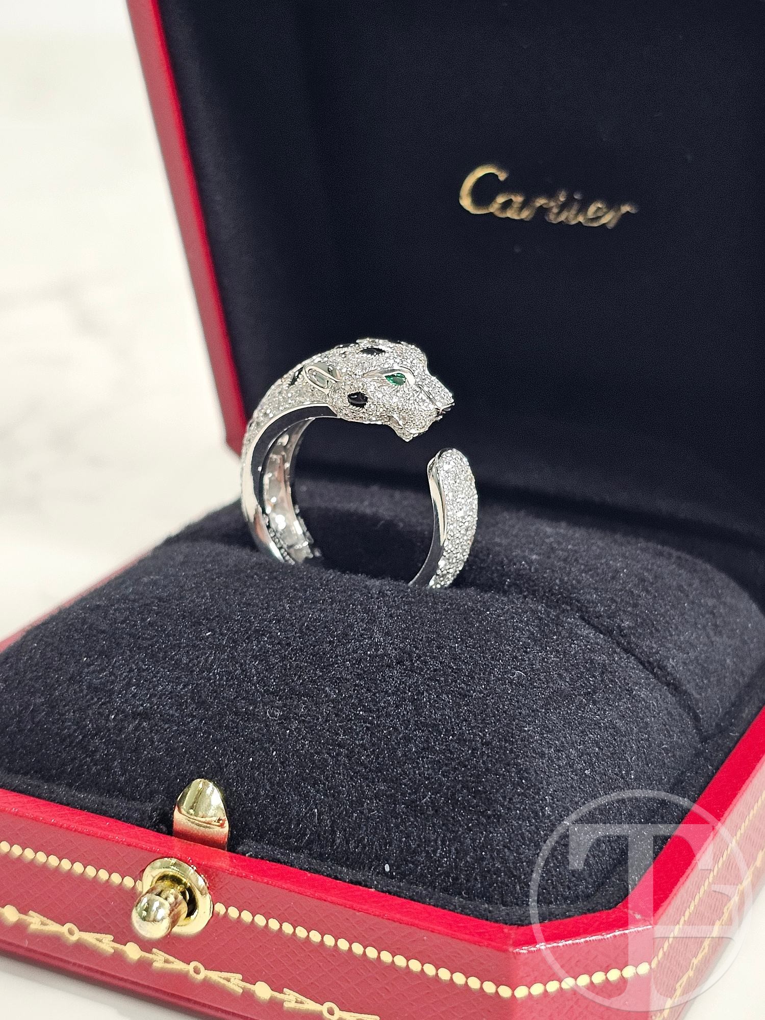 cartier panthère diamond ring, medium model cartier panthère diamond ring, medium model