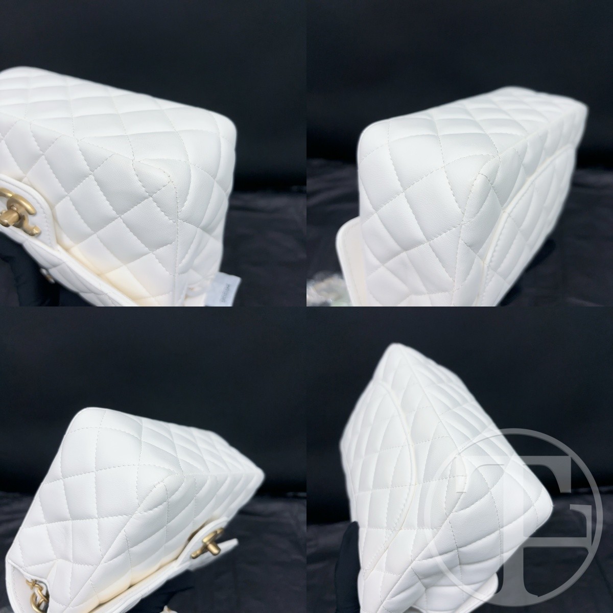 chanel white lambskin square flap bag 23c (2023) chanel white lambskin square flap bag 23c (2023)