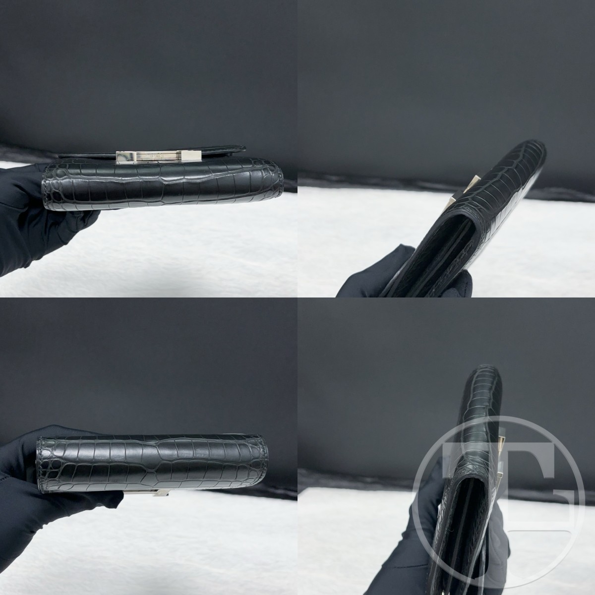 hermes 89 noir matte alligator constance slim wallet stamp d hermes 89 noir matte alligator constance slim wallet stamp d