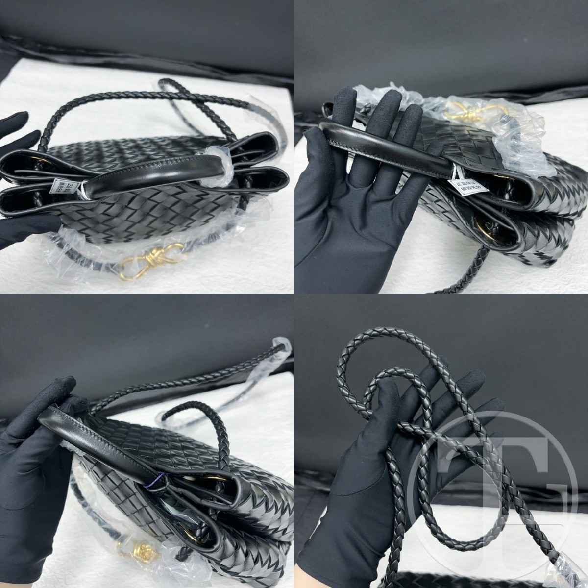 bottega veneta small andiamo intrecciato tote bag in black lambskin with gold tone hardware bottega veneta small andiamo intrecciato tote bag in black lambskin with gold tone hardware