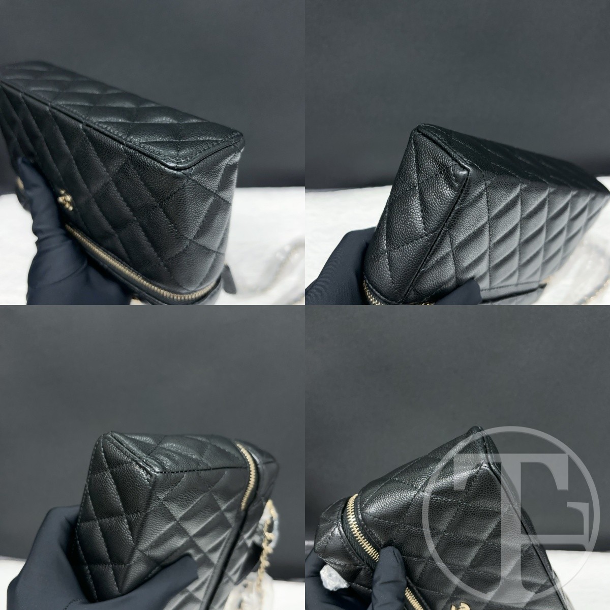 chanel black caviar leather lunch box bag microchipped (25) with gold tone hardware chanel black caviar leather lunch box bag microchipped (25) with gold tone hardware