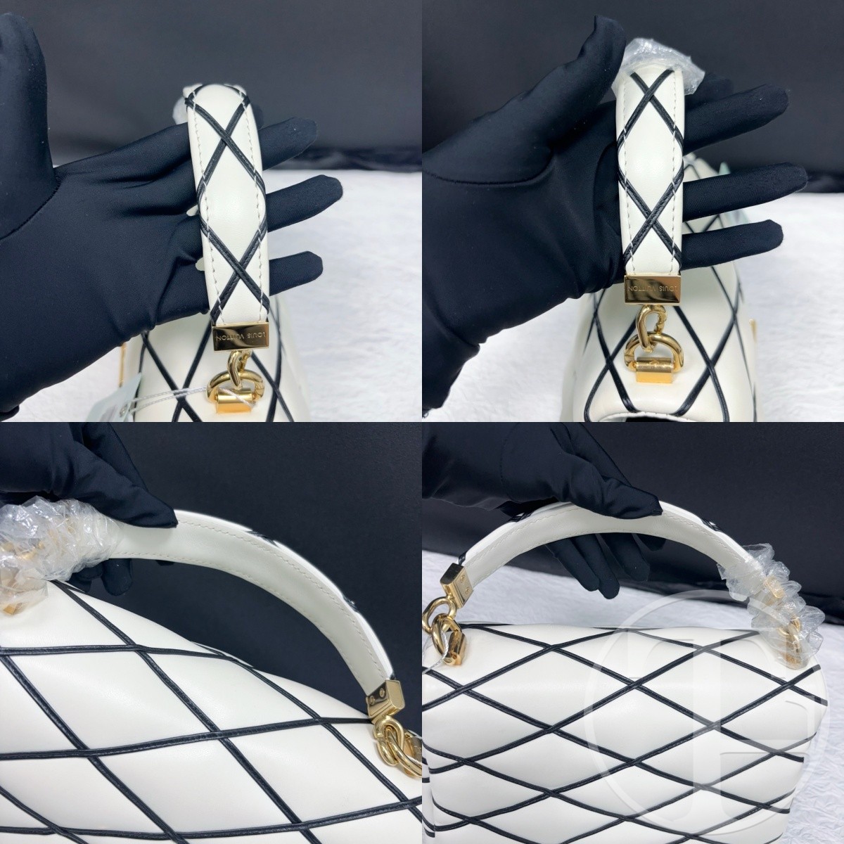 louis vuitton go 14 black and white diamond quilted lambskin medium bag louis vuitton go 14 black and white diamond quilted lambskin medium bag