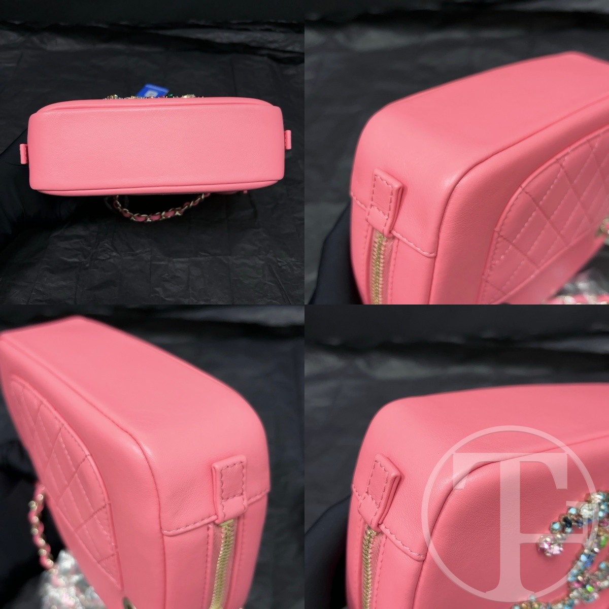 chanel hot pink rhinestone double c camera bag with card chanel hot pink rhinestone double c camera bag with card