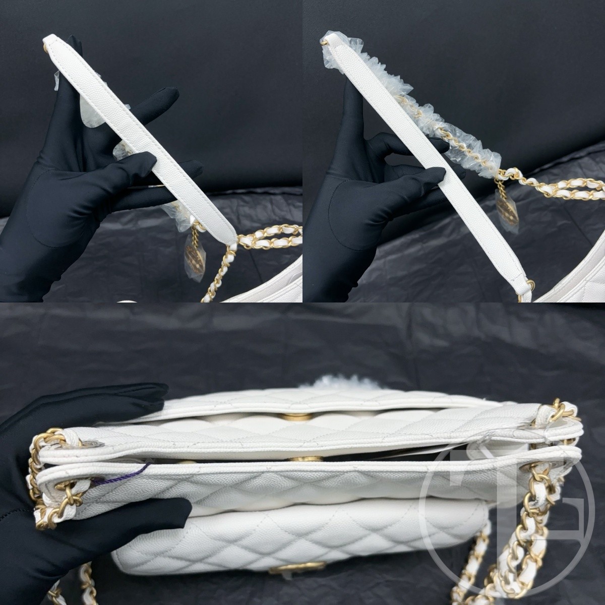 chanel white caviar leather hobo bag microchipped (22) with gold tone hardware chanel white caviar leather hobo bag microchipped (22) with gold tone hardware
