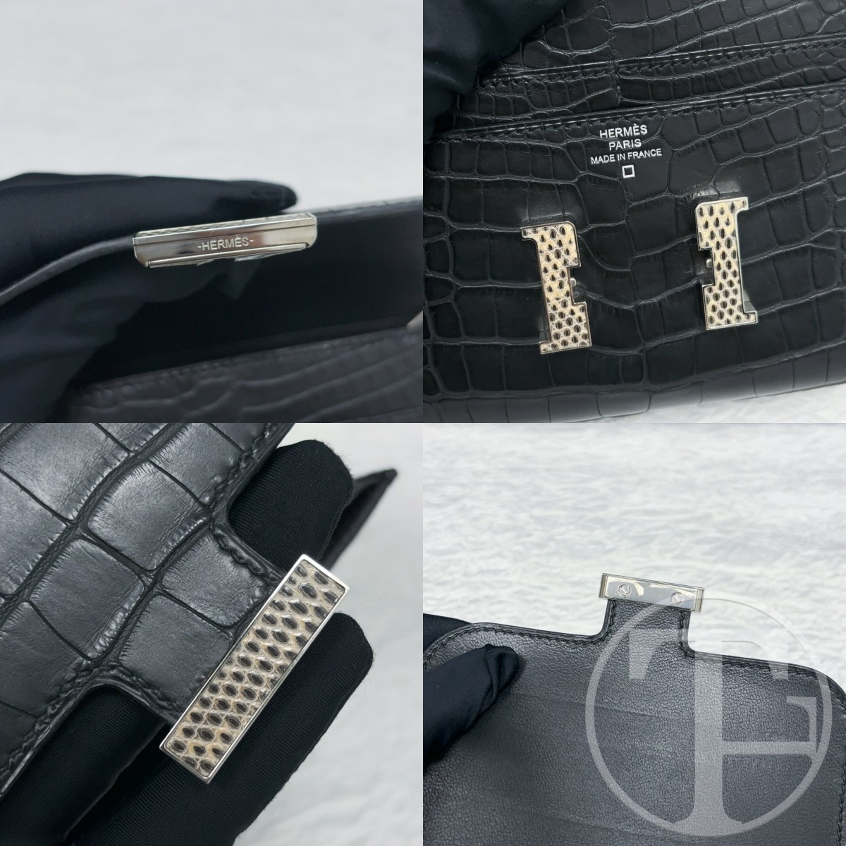 hermes 89 noir matte alligator constance slim wallet stamp d hermes 89 noir matte alligator constance slim wallet stamp d