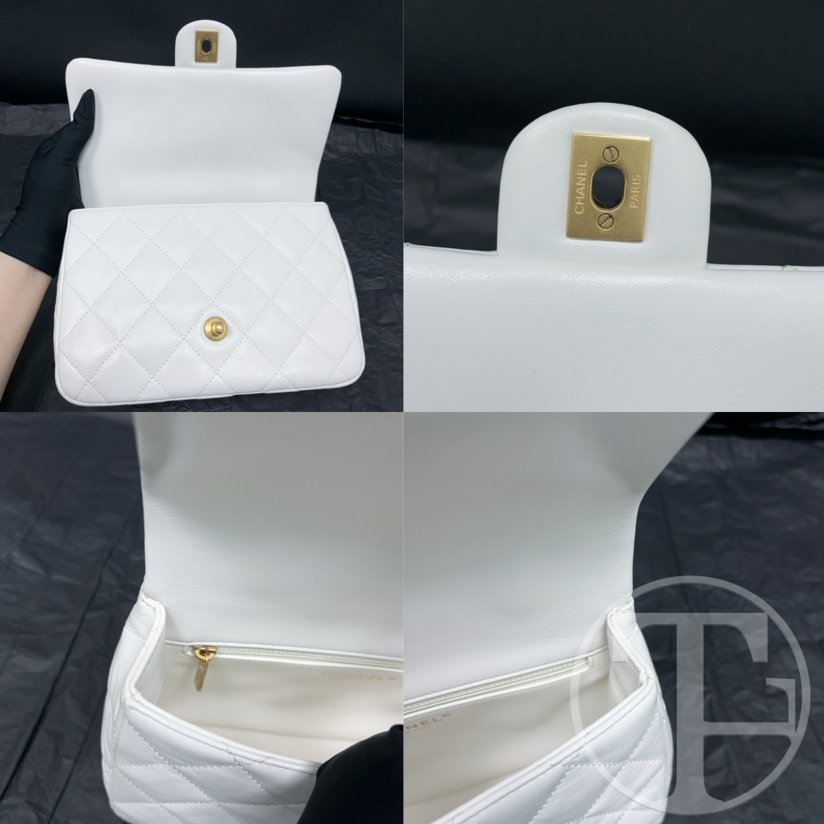 chanel white smooth calfskin square bag no.24 (2024) with dust bag chanel white smooth calfskin square bag no.24 (2024) with dust bag