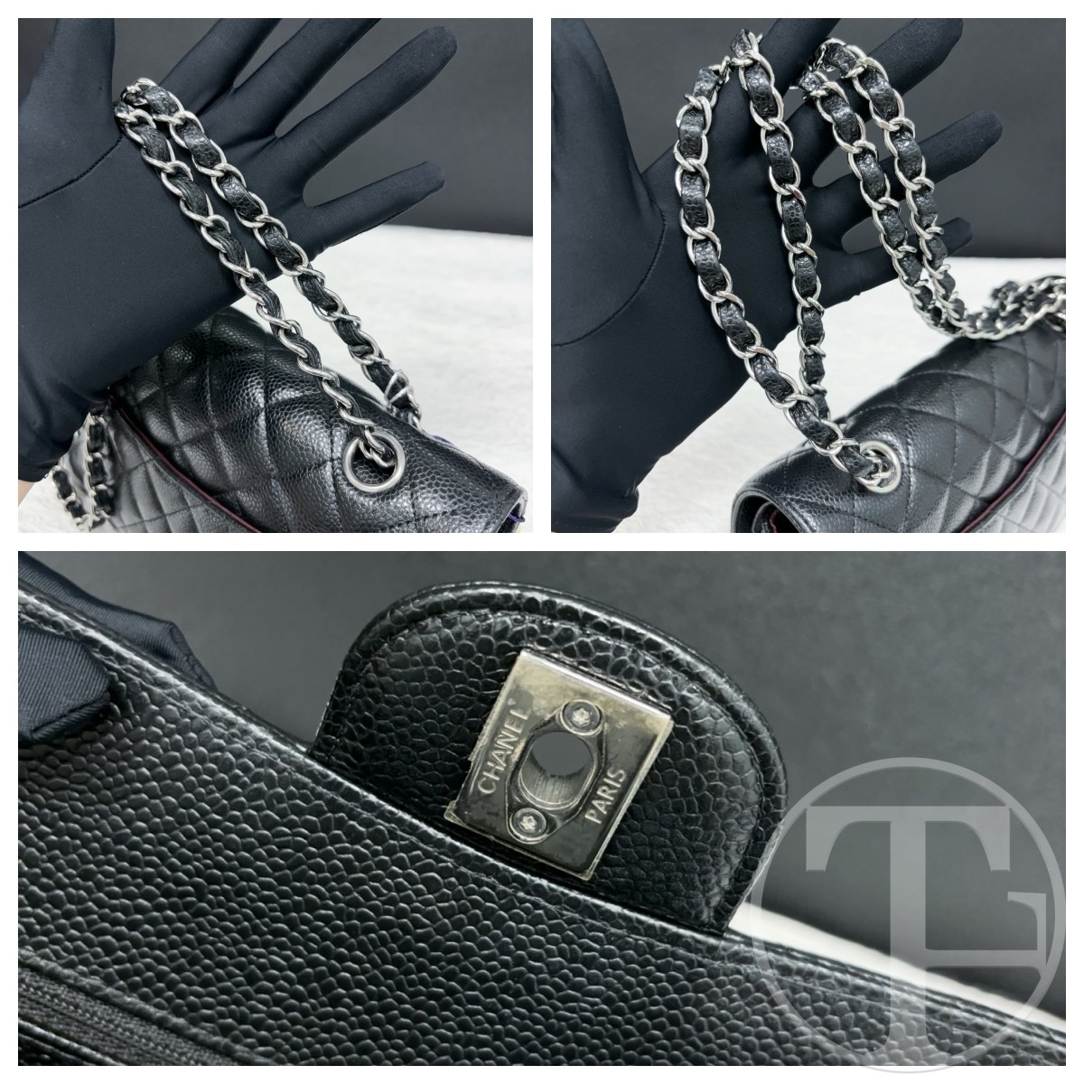 chanel black caviar leather small cf no.23 (2023) with box and dust bag chanel black caviar leather small cf no.23 (2023) with box and dust bag