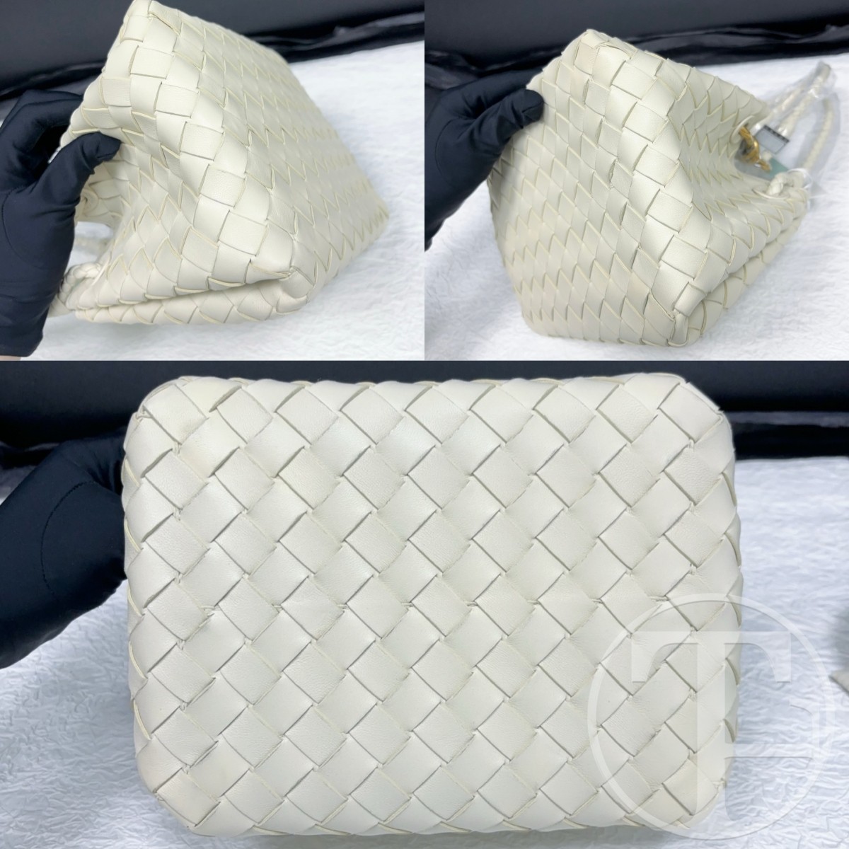 bottega veneta small parachute intrecciato bucket bag in sea salt lambskin bottega veneta small parachute intrecciato bucket bag in sea salt lambskin