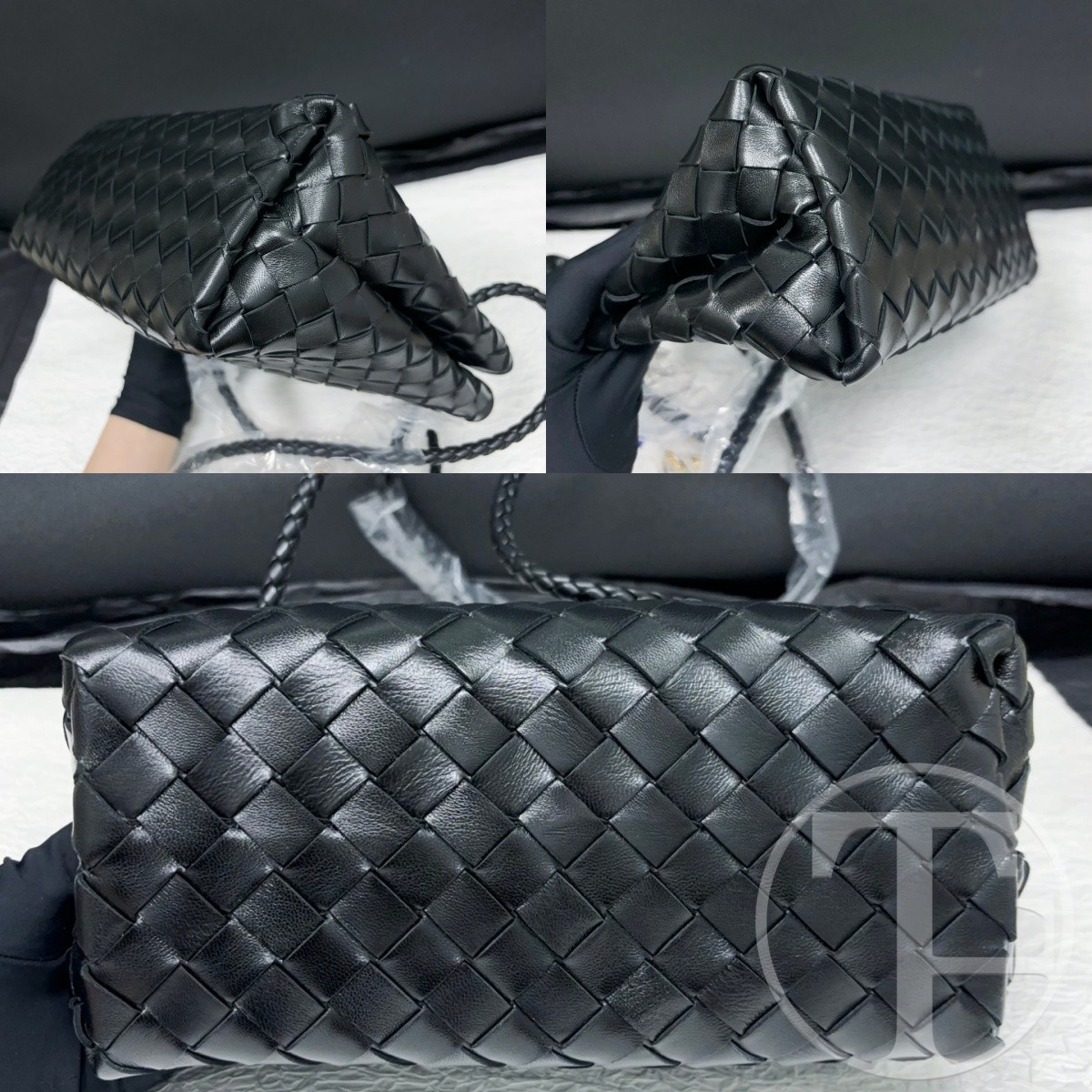 bottega veneta small andiamo intrecciato tote bag in black lambskin with gold tone hardware bottega veneta small andiamo intrecciato tote bag in black lambskin with gold tone hardware