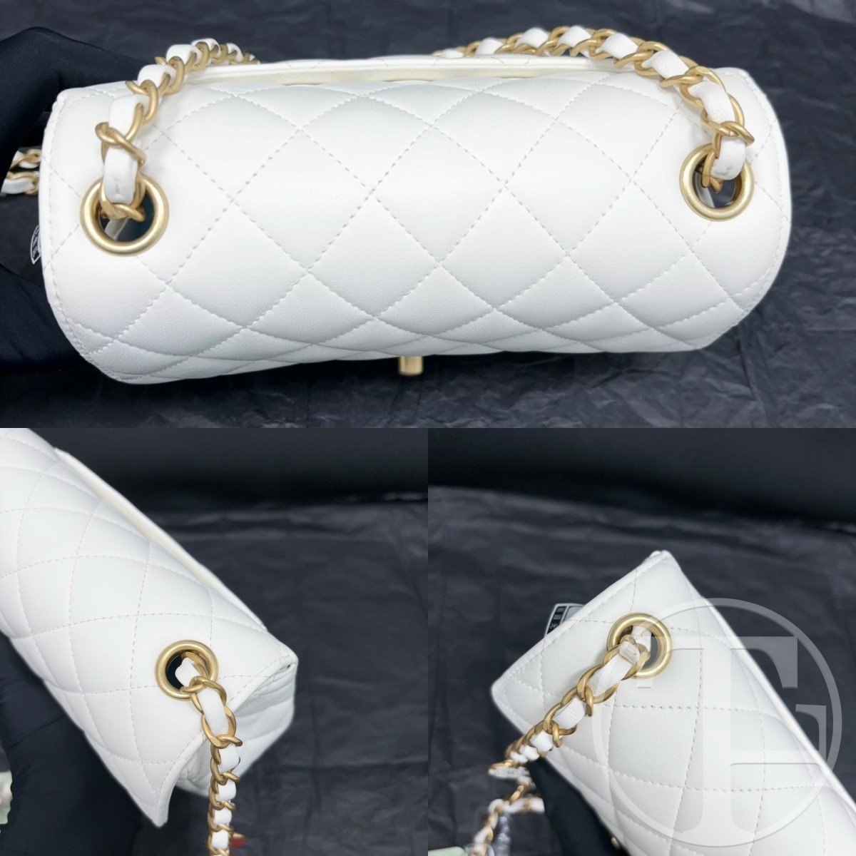 chanel white lambskin square flap bag 23c (2023) chanel white lambskin square flap bag 23c (2023)