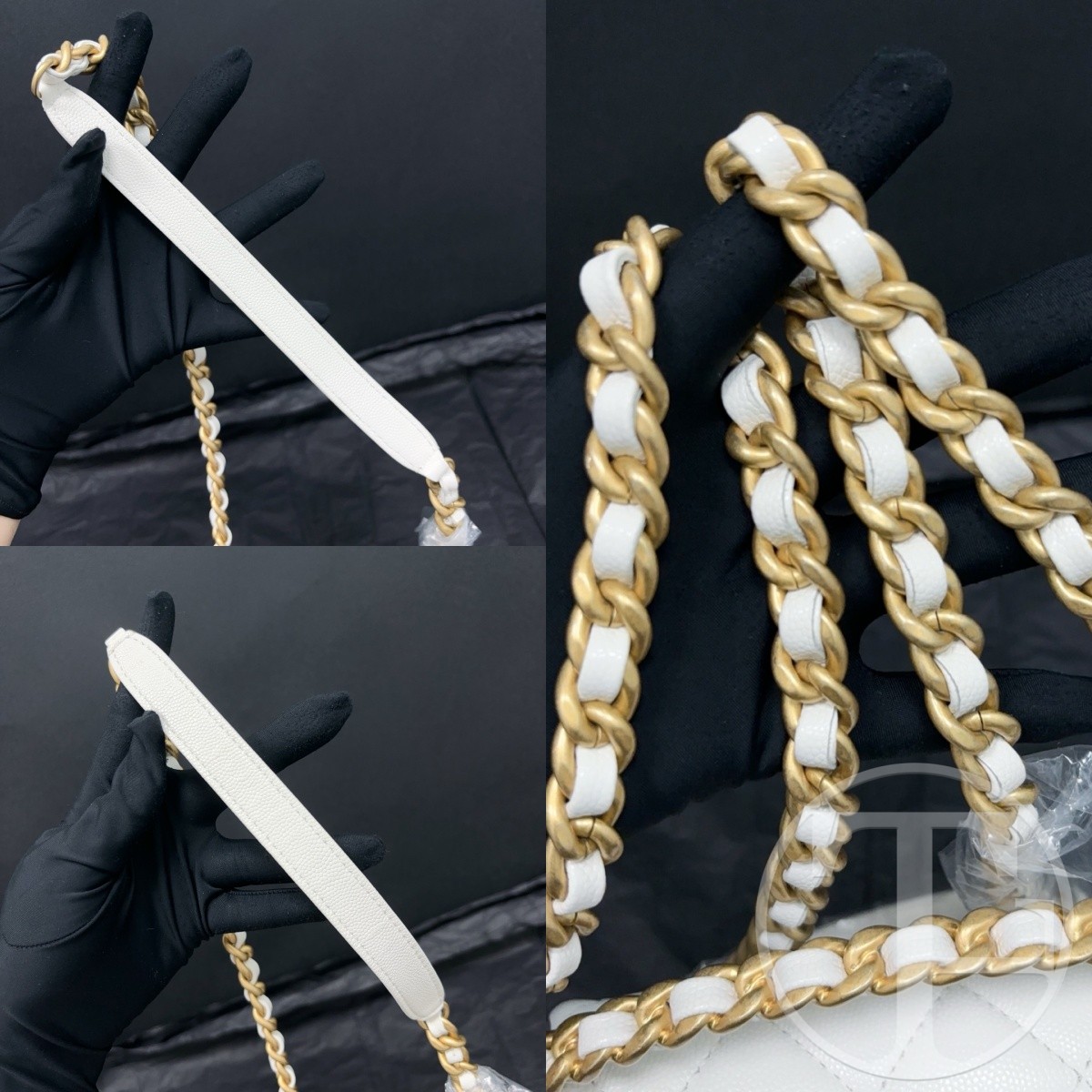 chanel 24s white caviar skin square bag with vintage gold tone handle microchipped (24s) chanel 24s white caviar skin square bag with vintage gold tone handle microchipped (24s)