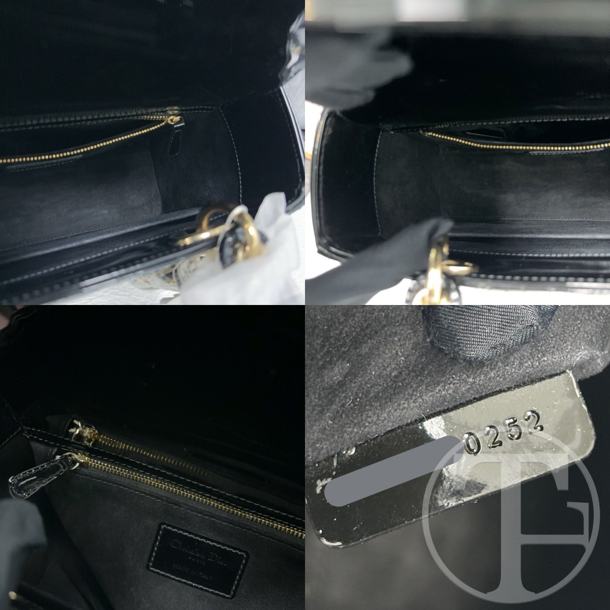 dior lady dior bag in black patent calfskin with gold hardware and five compartments dior lady dior bag in black patent calfskin with gold hardware and five compartments