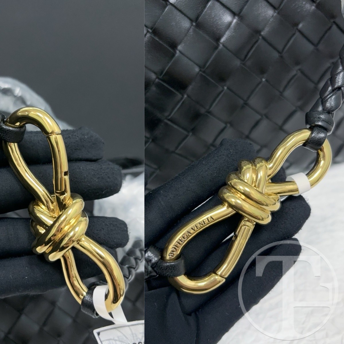 bottega veneta small andiamo intrecciato tote bag in black lambskin with gold tone hardware bottega veneta small andiamo intrecciato tote bag in black lambskin with gold tone hardware