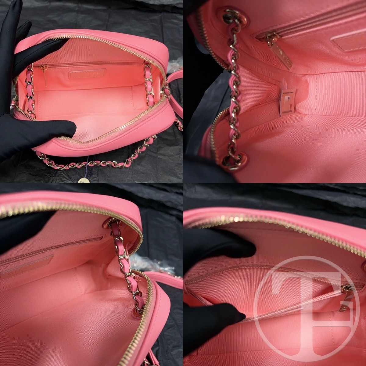 chanel hot pink rhinestone double c camera bag with card chanel hot pink rhinestone double c camera bag with card