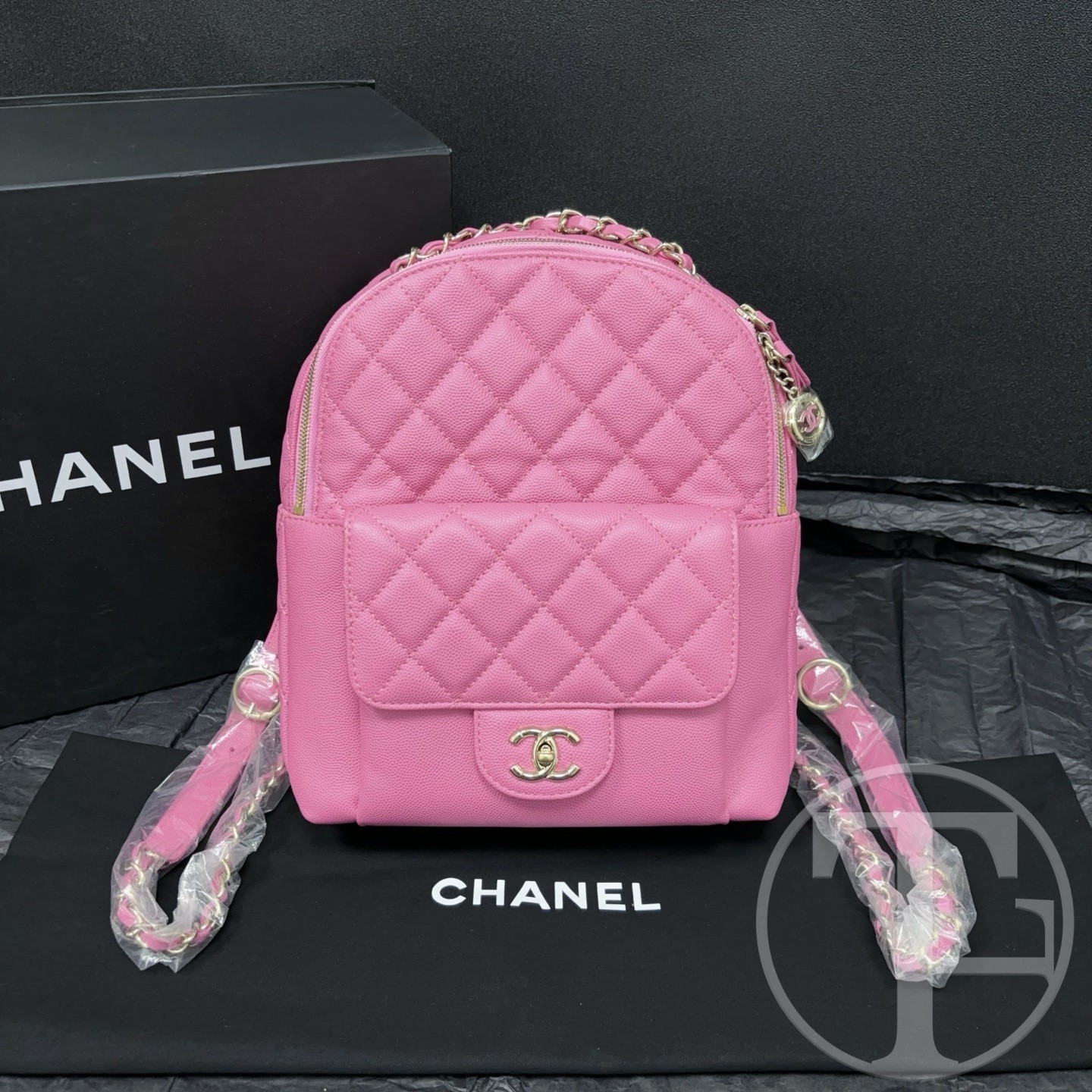 chanel pink caviar skin backpack no.27 (2019) without card chanel pink caviar skin backpack no.27 (2019) without card
