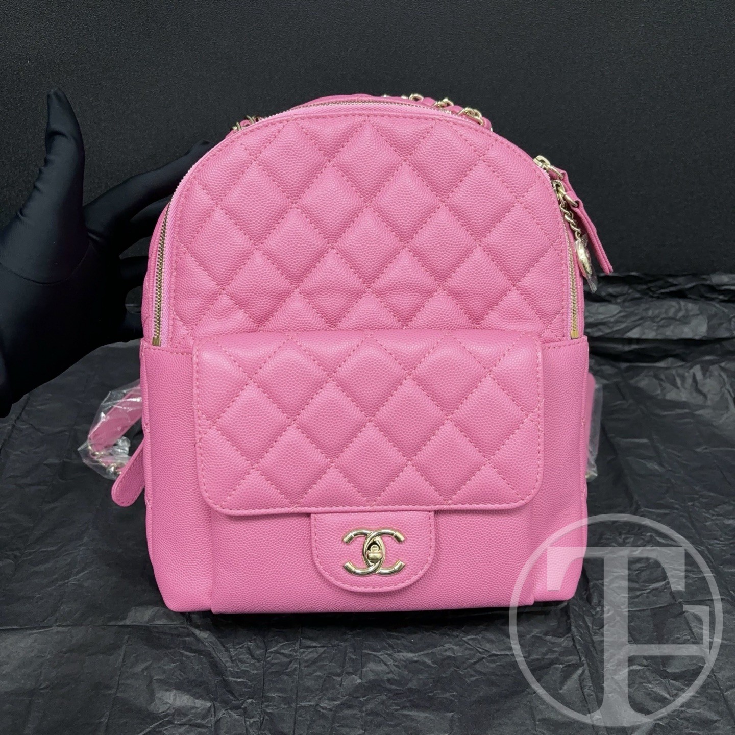 chanel pink caviar skin backpack no.27 (2019) without card chanel pink caviar skin backpack no.27 (2019) without card