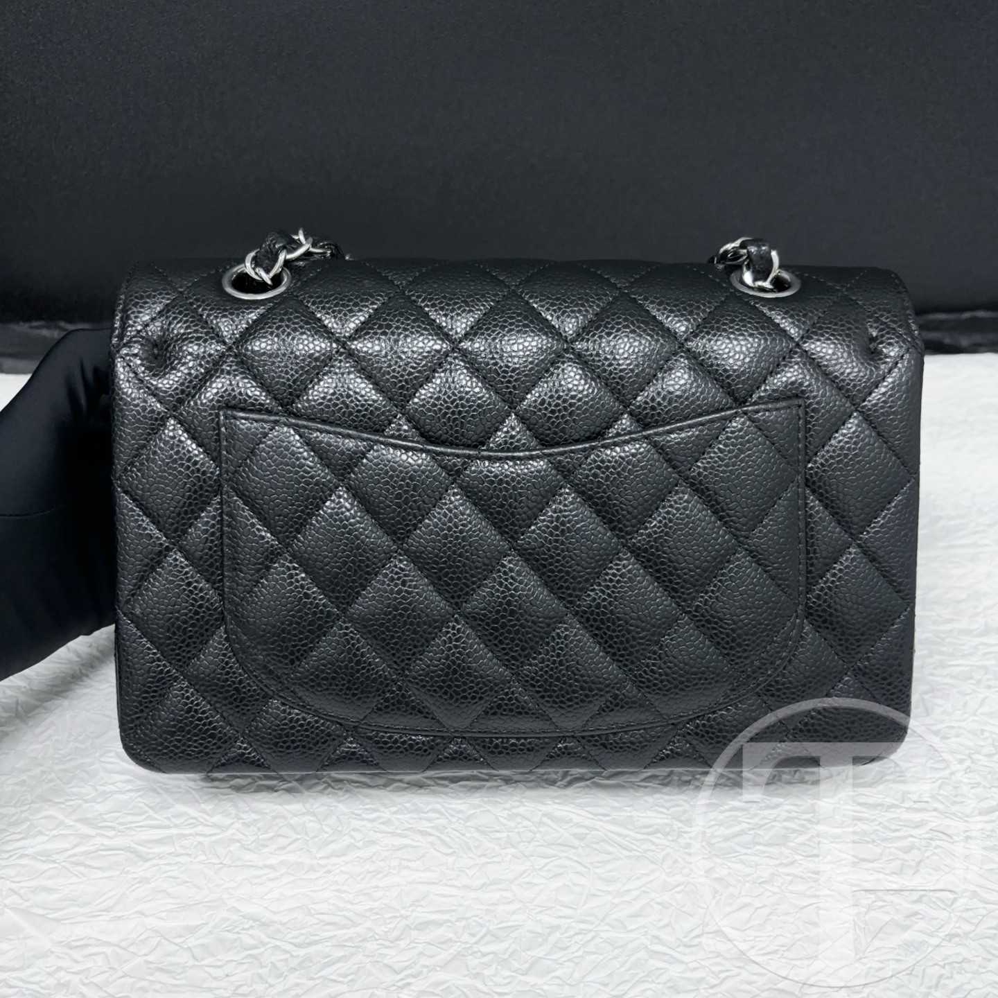 chanel black caviar leather small cf no.23 (2023) with box and dust bag chanel black caviar leather small cf no.23 (2023) with box and dust bag