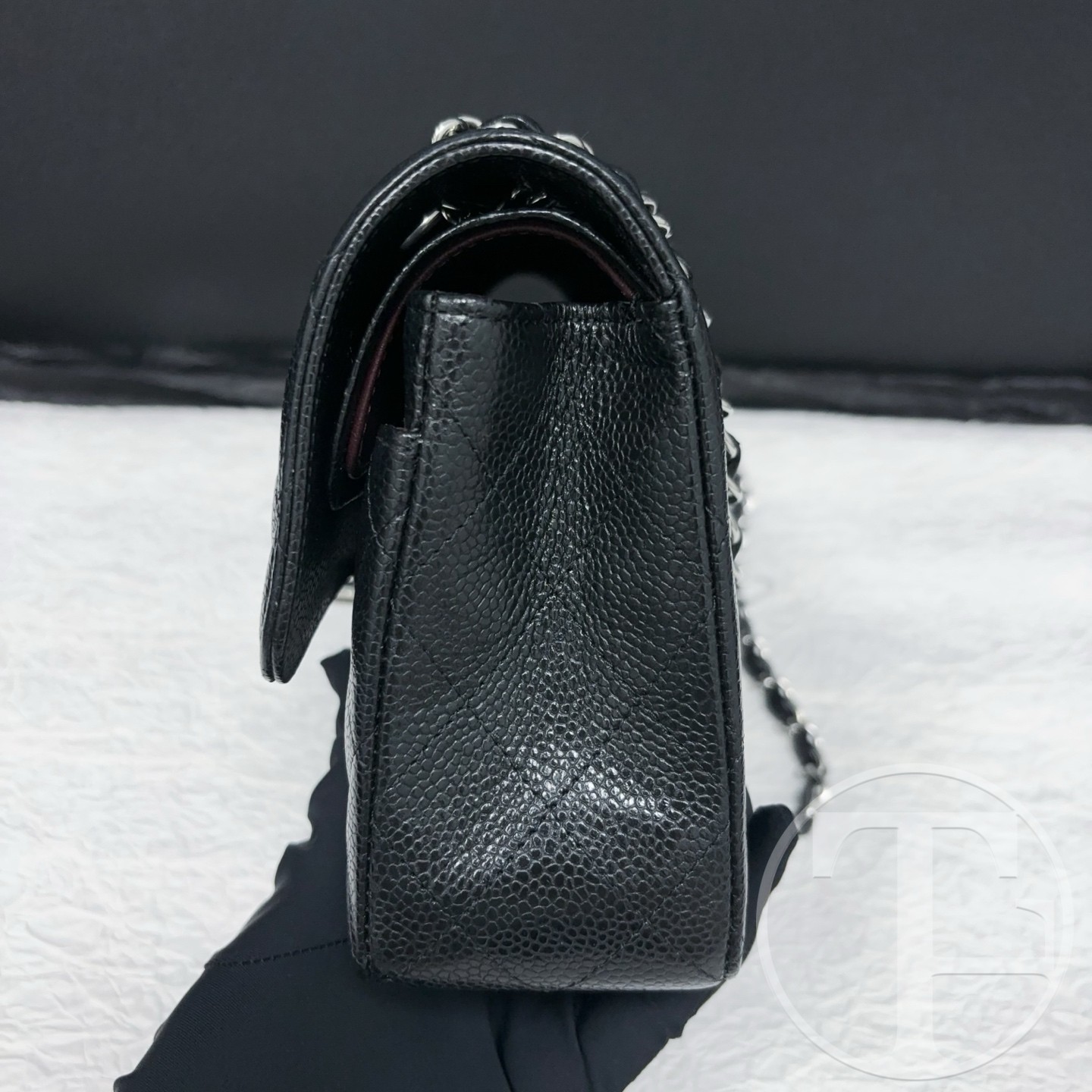 chanel black caviar leather small cf no.23 (2023) with box and dust bag chanel black caviar leather small cf no.23 (2023) with box and dust bag