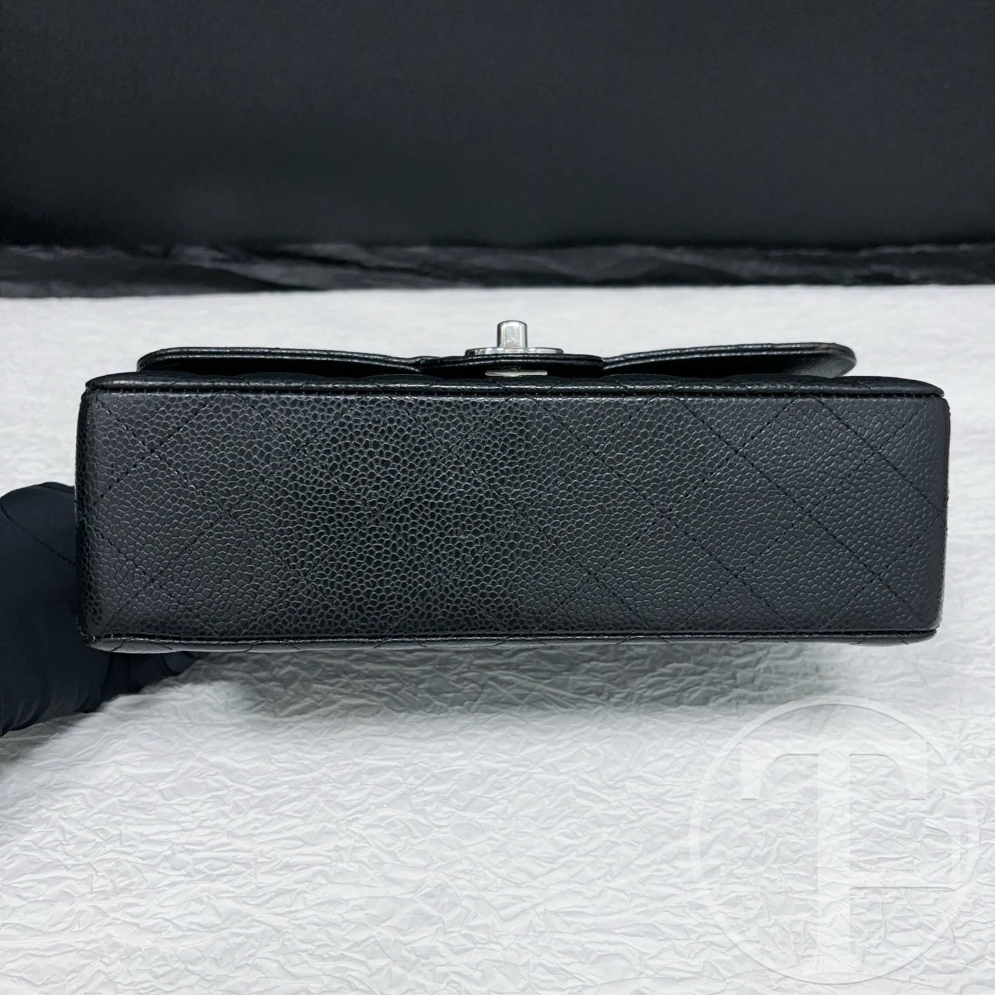 chanel black caviar leather small cf no.23 (2023) with box and dust bag chanel black caviar leather small cf no.23 (2023) with box and dust bag