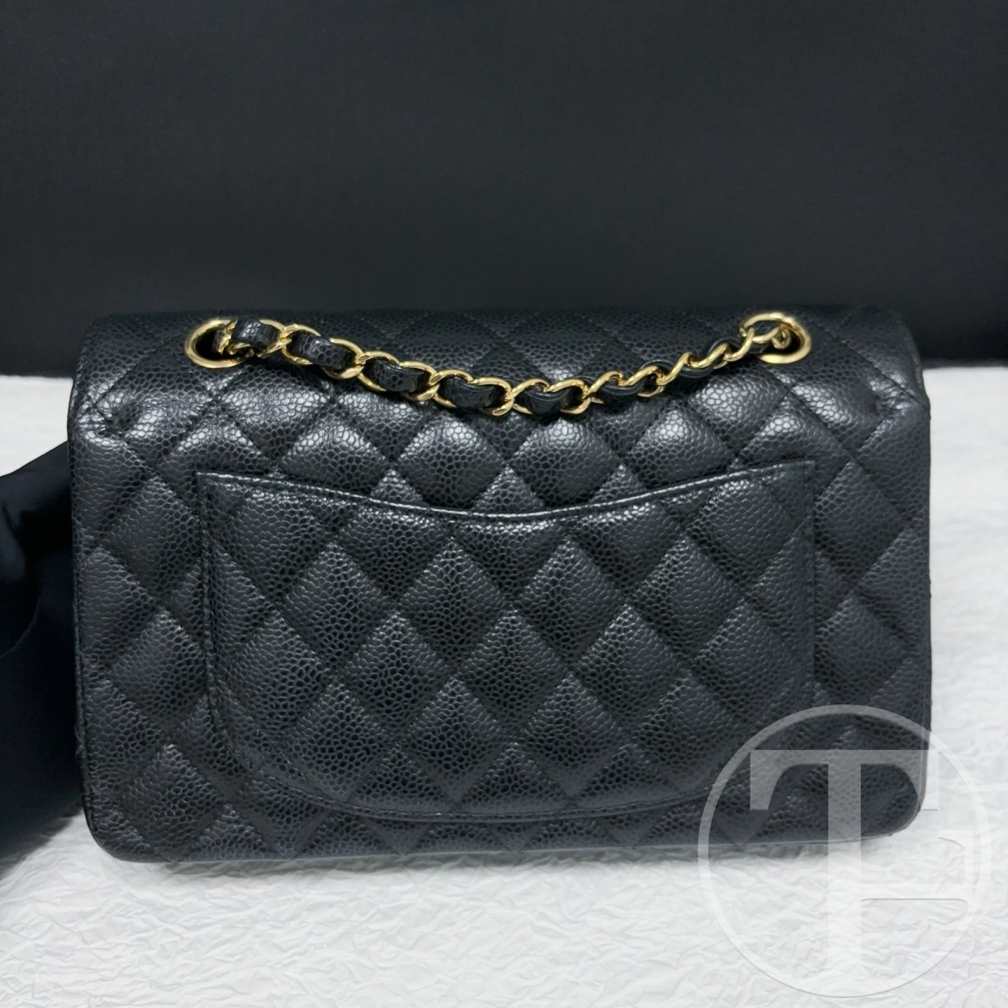 chanel black caviar leather small cf no.31 (2021) without card with box and dust bag chanel black caviar leather small cf no.31 (2021) without card with box and dust bag