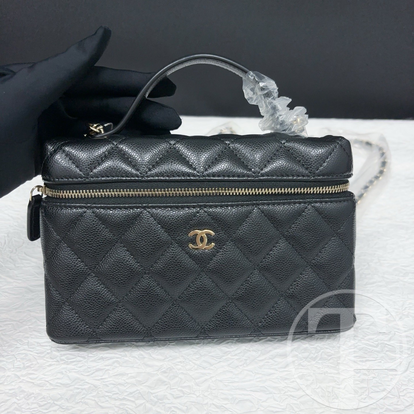 chanel black caviar leather lunch box bag microchipped (25) with gold tone hardware chanel black caviar leather lunch box bag microchipped (25) with gold tone hardware