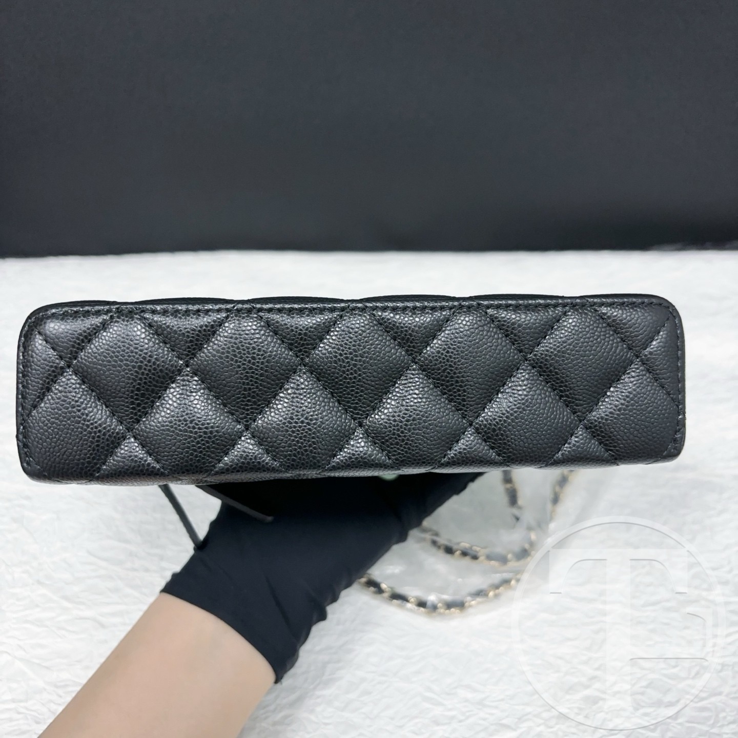 chanel black caviar leather lunch box bag microchipped (25) with gold tone hardware chanel black caviar leather lunch box bag microchipped (25) with gold tone hardware