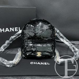 chanel black sequin backpack no.27 (2019)