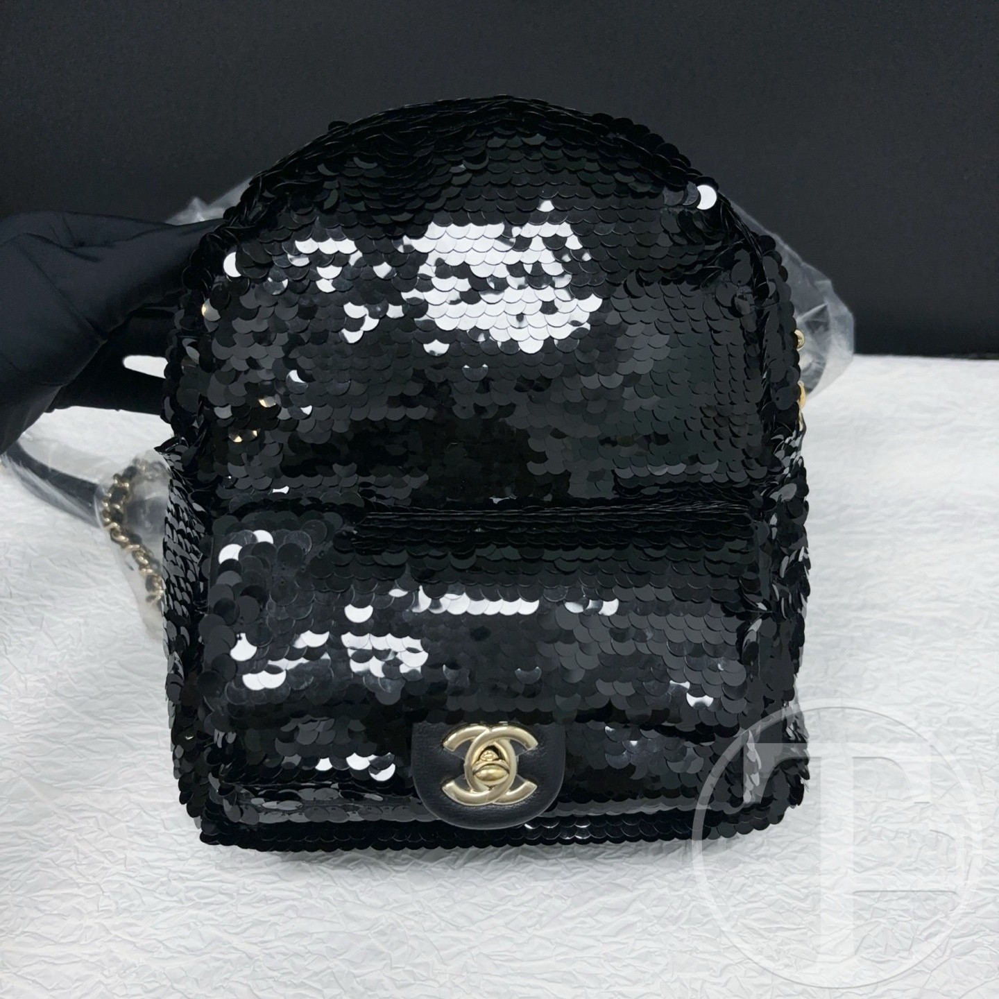 chanel black sequin backpack no.27 (2019) chanel black sequin backpack no.27 (2019)
