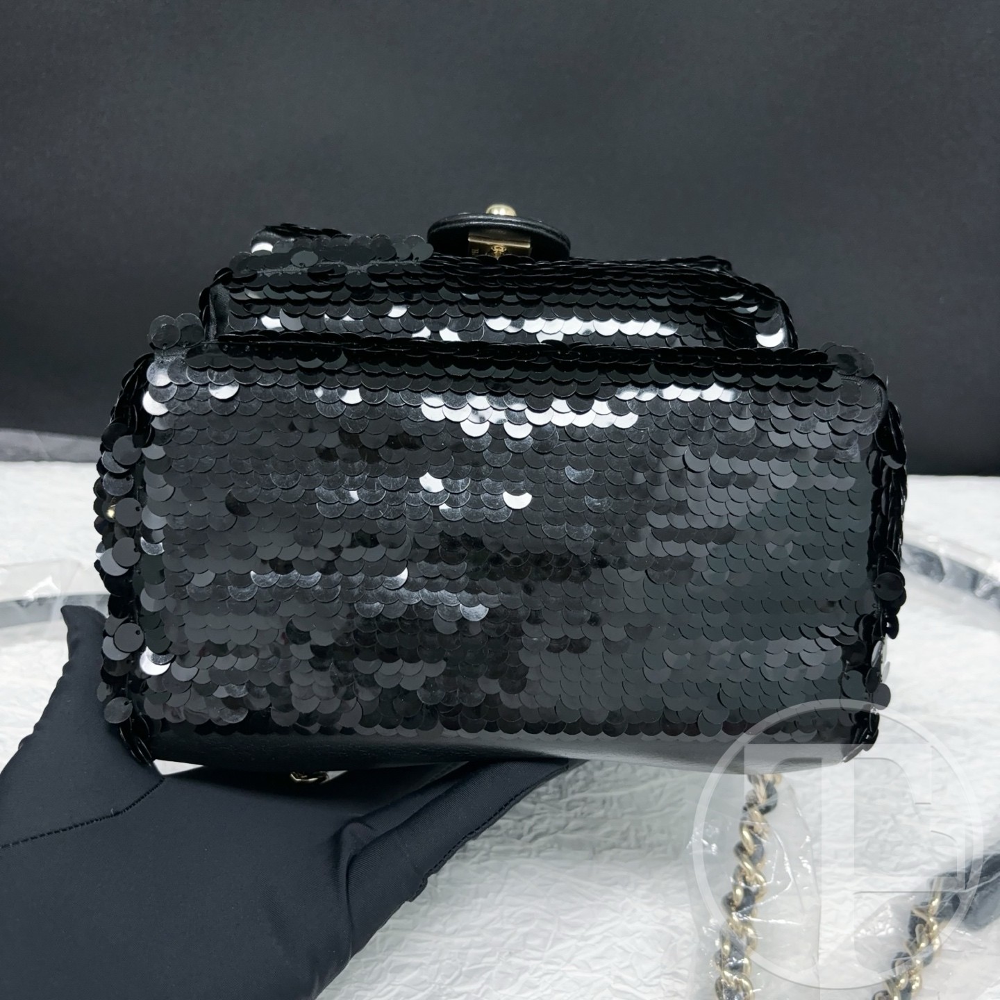 chanel black sequin backpack no.27 (2019) chanel black sequin backpack no.27 (2019)