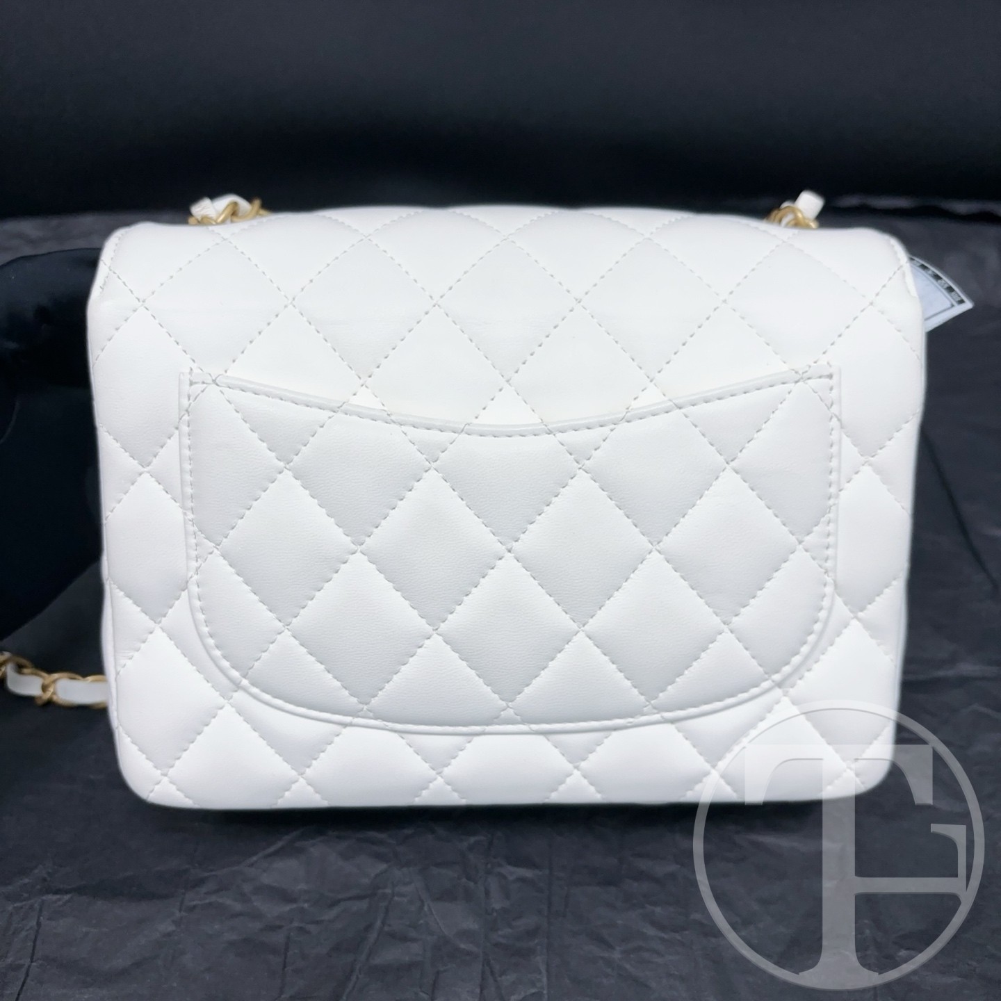 chanel white lambskin square flap bag 23c (2023) chanel white lambskin square flap bag 23c (2023)