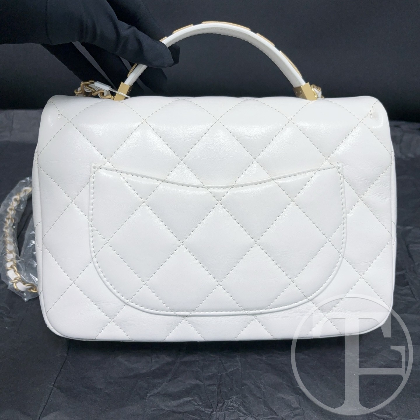 chanel white smooth calfskin square bag no.24 (2024) with dust bag chanel white smooth calfskin square bag no.24 (2024) with dust bag