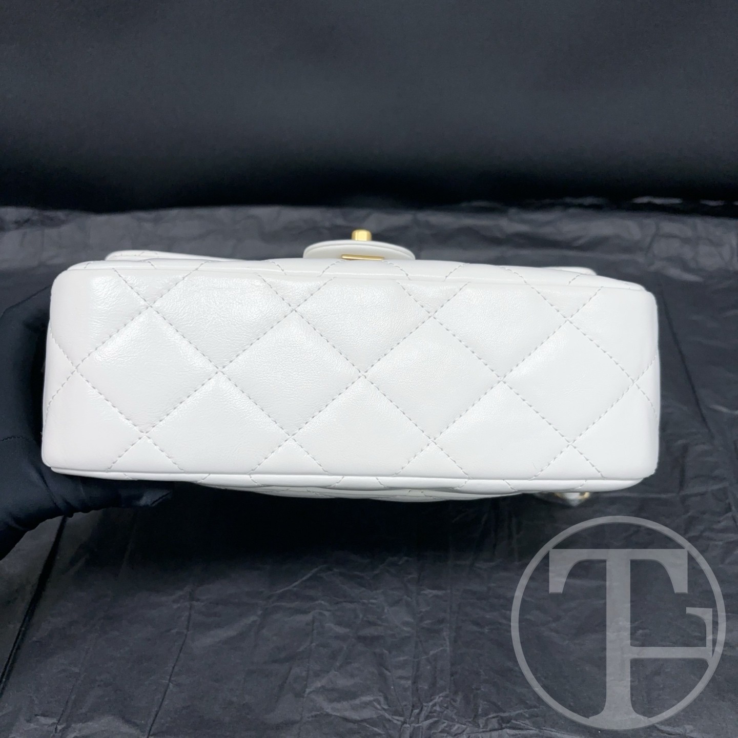 chanel white smooth calfskin square bag no.24 (2024) with dust bag chanel white smooth calfskin square bag no.24 (2024) with dust bag