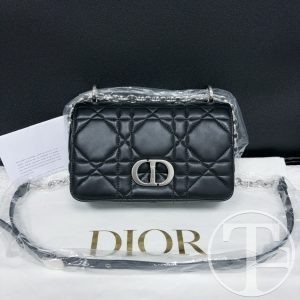 dior caro small black cannage lambskin bag