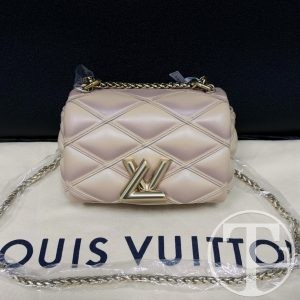 louis vuitton pico go 14 champagne pink microchip bag with gold hardware
