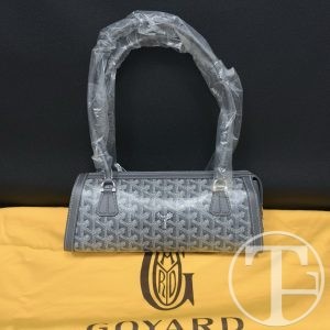 goyard bonbonniere bag in grey goyardine canvas