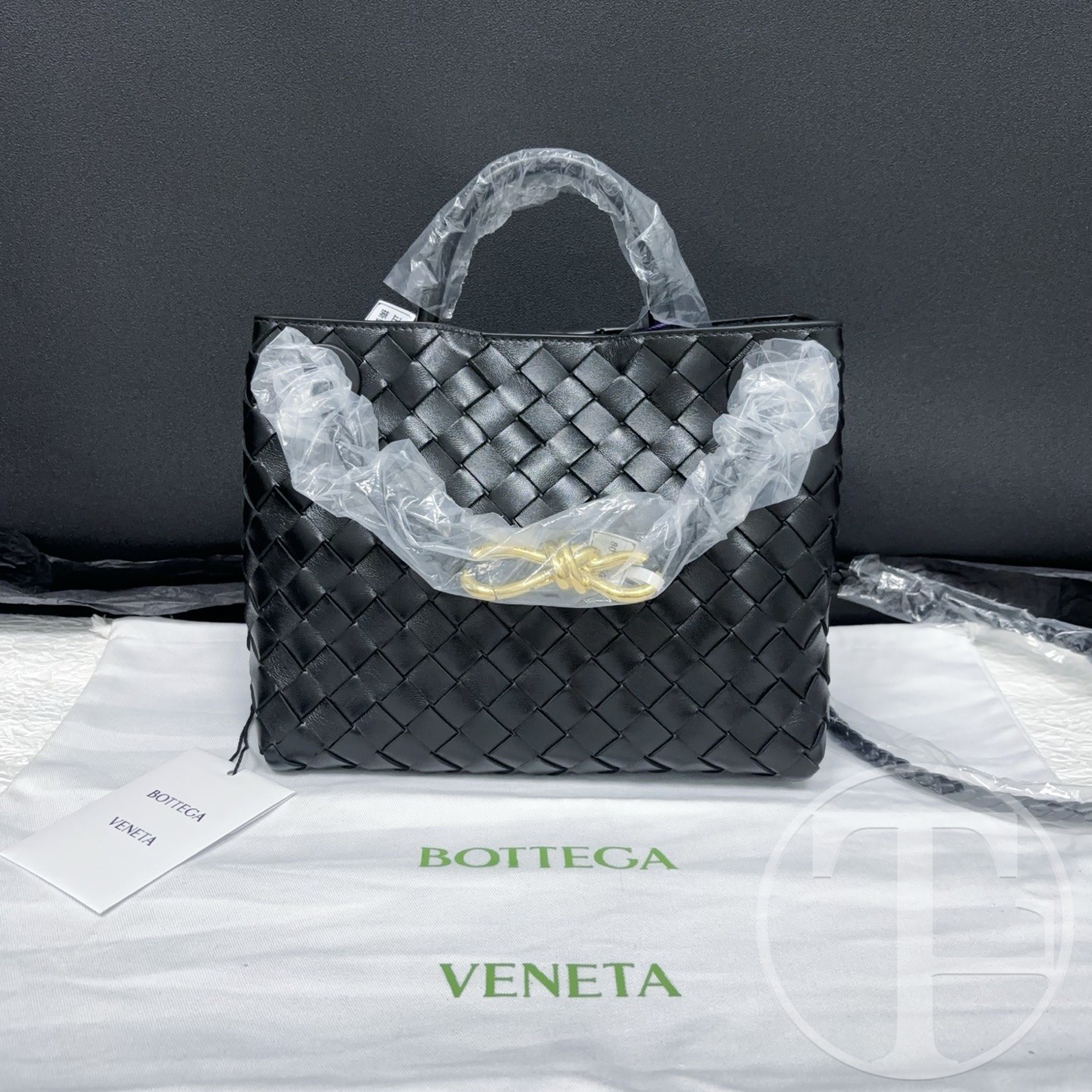 bottega veneta small andiamo intrecciato tote bag in black lambskin with gold tone hardware bottega veneta small andiamo intrecciato tote bag in black lambskin with gold tone hardware