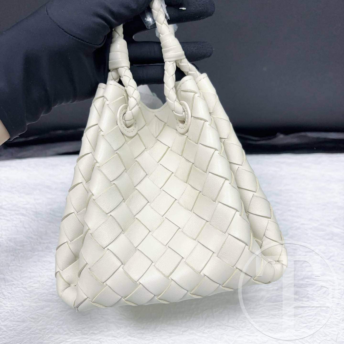 bottega veneta small parachute intrecciato bucket bag in sea salt lambskin bottega veneta small parachute intrecciato bucket bag in sea salt lambskin