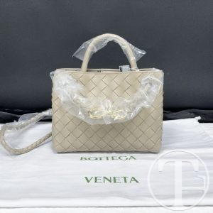 bottega veneta mini andiamo intrecciato bag in ecru lambskin with gold tone hardware