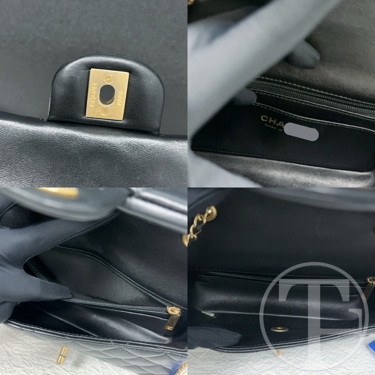 chanel black lambskin limited edition vic runway large mini bag with gold pearl trim (no.30, 2020) chanel black lambskin limited edition vic runway large mini bag with gold pearl trim (no.30, 2020)