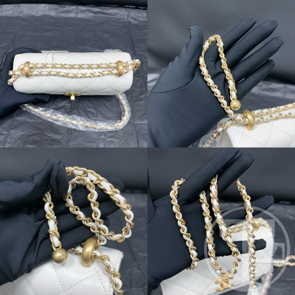 chanel 21 microchipped double gold ball adjustable chain flap bag chanel 21 microchipped double gold ball adjustable chain flap bag
