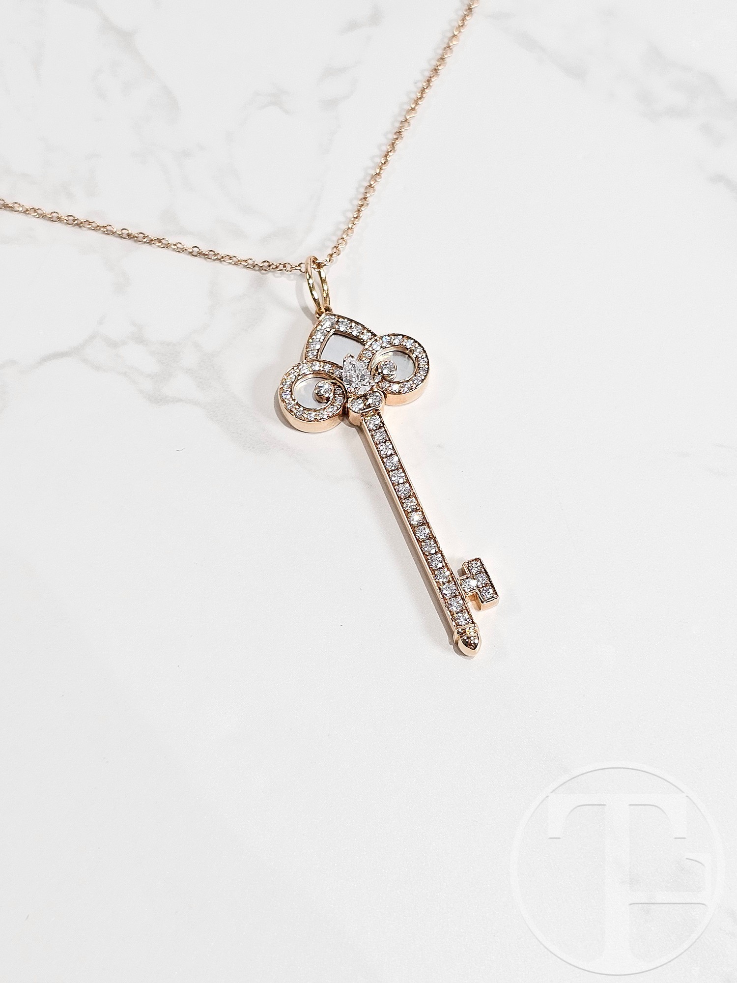 tiffany keys diamond & mother of pearl necklace tiffany keys diamond & mother of pearl necklace